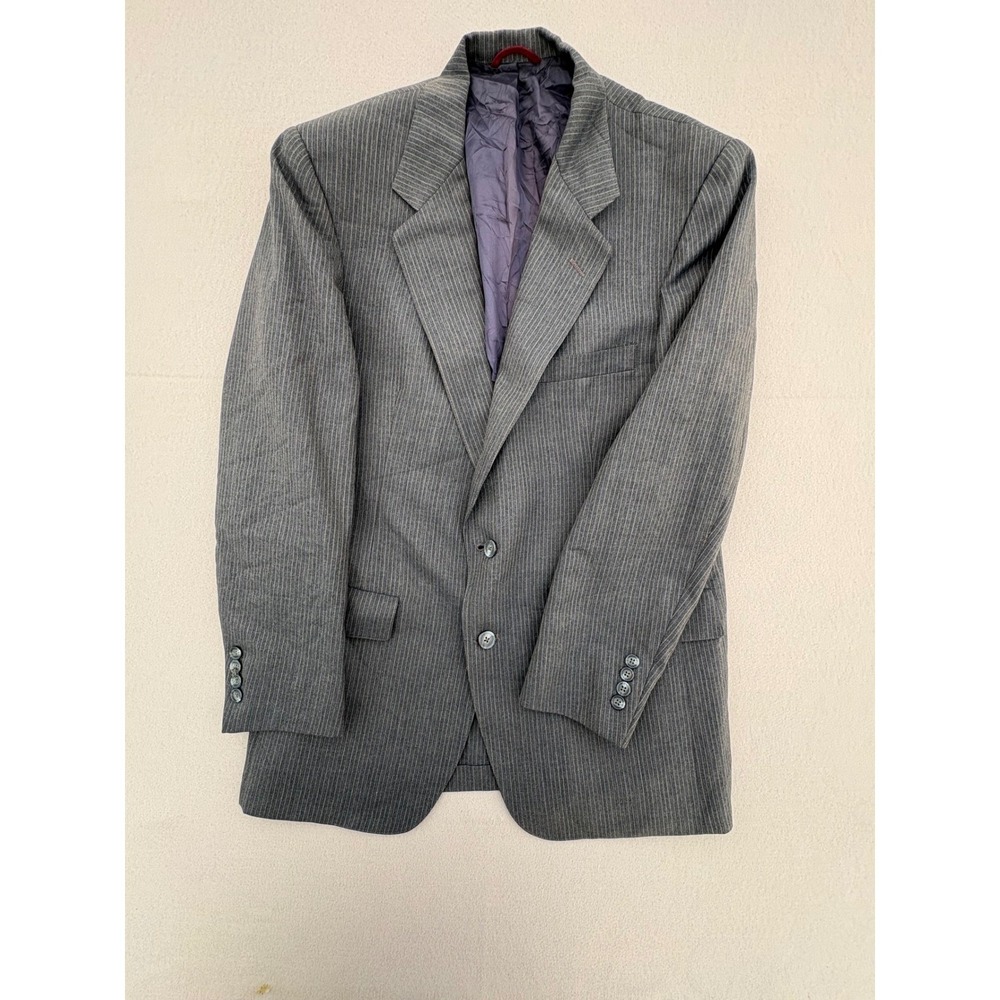 Hart Schaffner & Marx Silverwoods Heritage Grey Pinstripe Blazer Sport Coat Mens